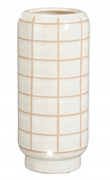 Wazon ceramiczny ecru 32,5x14 cm minimalistyczny w stylu skandynawskim