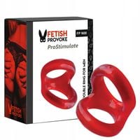 Pierścień na penisa i jądra, podwójny, elastyczny.