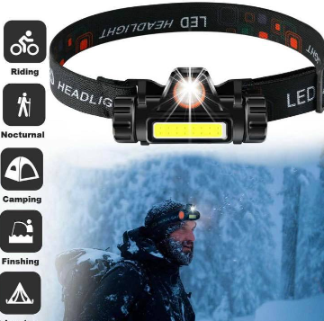 Latarka czołowa LED dwuczujnikowa czołówka z akumulatorem czołówka na Arena.pl