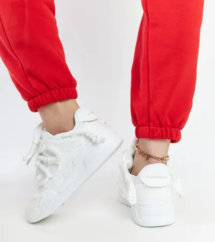 Białe sneakersy z materiałowymi wstawkami Melilot 41 na Arena.pl