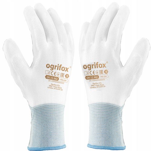 rękawice robocze / białe / rozmiar: 10 - xl / ox-poliur_ww10 na Arena.pl