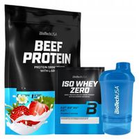 BIOTECH BEEF PROTEIN BIAŁKO WOŁOWE 500 G + ISO WHEY ZERO 25 G + SHAKER
