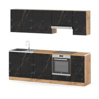 Kuchnia Modułowa Z Blatem Mała Mokka Plus 2.4m Zestaw Wotan San Sebastian