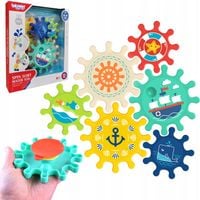 ZABAWKA DO KĄPIELI ZĘBATKI OBROTOWE SPINNER PRZYSSAWKI ZESTAW WOOPIE