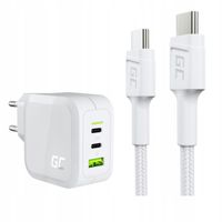Biała Ładowarka GaN 65W + Kabel USB-C - USB-C 60W 200cm Power Delivery