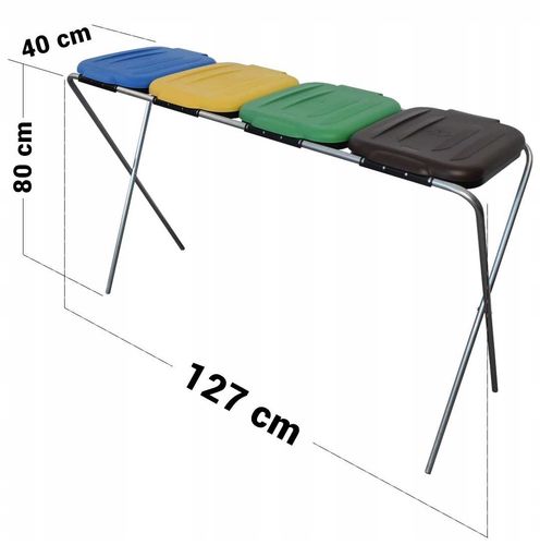 stojak do segregacji odpadów (4-stanowiskowy) niebieski, zielony, brązowy na Arena.pl