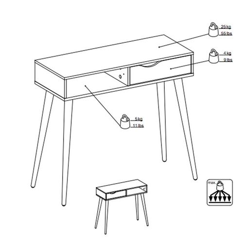 Biurko Oslo w stylu retro na Arena.pl