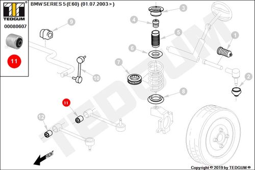 BMW 5 E60 TULEJA WAHACZA PRZEDNIEGO E60 03-10 na Arena.pl