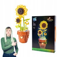 Słonecznik z klocków Układanka 3D Klocki konstrukcyjne kwiat dla dzieci,