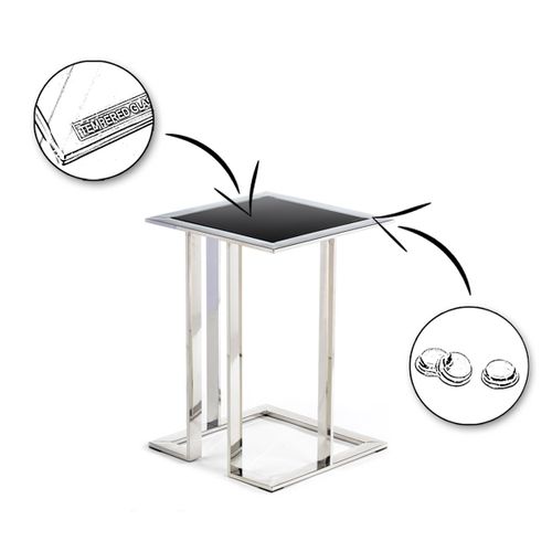 Stolik pomocnik Sawa Silver Black 40 cm na Arena.pl