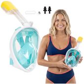 Maska do nurkowania L/XL pełnotwarzowa, z rurką, AntiFog, DryTop do snorkelingu regulowana