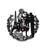 Zegar ścienny z płyty winylowej Miłość w Paryżu 35.1