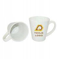 Kubek Latte A+ mały biały nadruk TWOJE LOGO NAPIS gadżet firmowy 25 sztuk