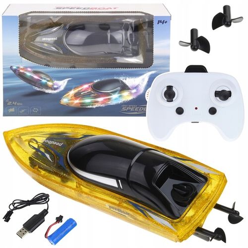 Motorówka Łódź Łódka Wyścigowa Zdalnie Sterowana RC Światła LED + Pilot na Arena.pl