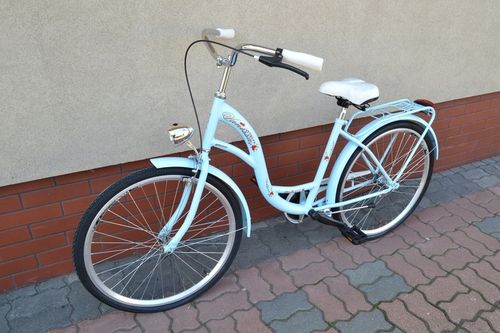 Rower Damski Damka Retro Miejski Vanessa 26 Błękit na Arena.pl