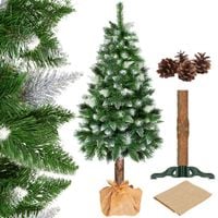 Choinka na pniu 220 cm sztuczna sosna diamentowa ośnieżona