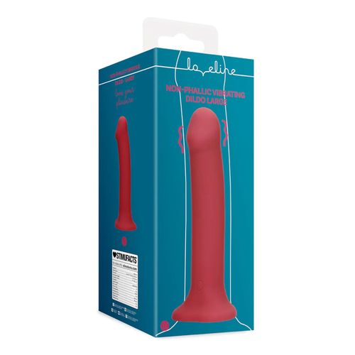 Non-Phallic Vibrating Dildo - Large - Raspberry Red na Arena.pl