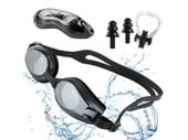Okulary okularki gogle do pływania pływackie na basen + zatyczki zestaw