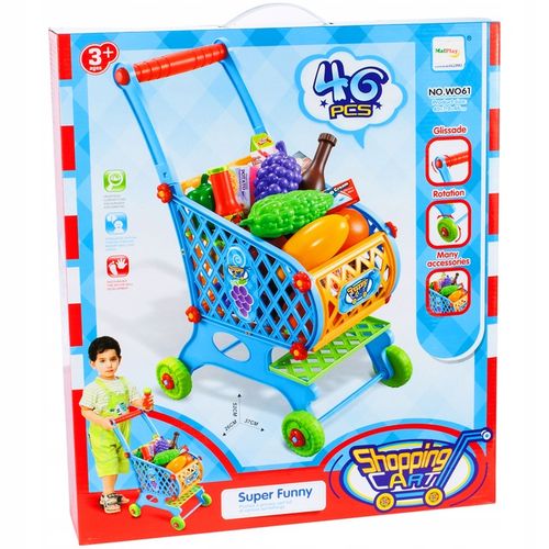 WÓZEK KOSZYK ZAKUPOWY MARKETOWY NA ZAKUPY Z PRODUKTAMI DLA DZIECI na Arena.pl