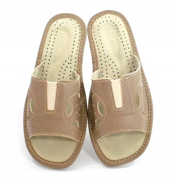 KLAPKI DAMSKIE OZDOBNE KAPCIE DOMOWE SKÓRA zdjęcie 1