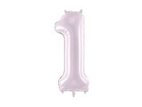 Balon foliowy cyfra 1 pastelowy fioletowy, 72 cm