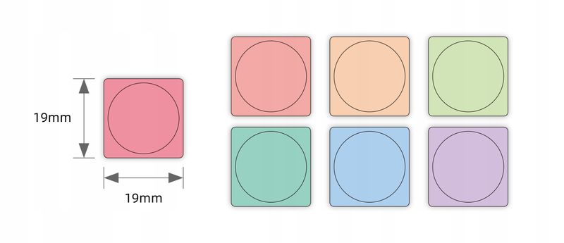 NIIMBOT Naklejki Seria DB 19*19 290x OKRĄGŁE KOLOR zdjęcie 2