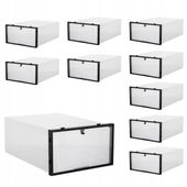 ZESTAW 10x PUDEŁKO POJEMNIK NA BUTY OBUWIE Z KLAPĄ ORGANIZER DO SZAFY