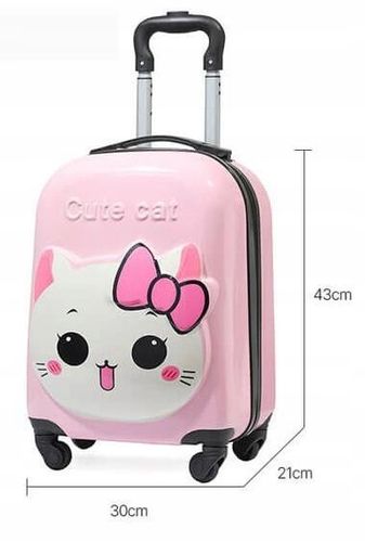 KOT KOTEK KITTY 3D WALIZKA NA KÓŁKACH DLA DZIECI BAGAŻ PODRÓŻNA na Arena.pl
