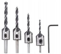 Wiertła do drewna z pogłębiaczem 3-6 mm nawiertaki SilverTools