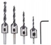 Wiertła do drewna z pogłębiaczem 3-6 mm nawiertaki SilverTools