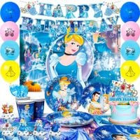 Zestaw Dekoracji Balony Cinderella Dekoracje i Zastawa Stołowa 112Pcs