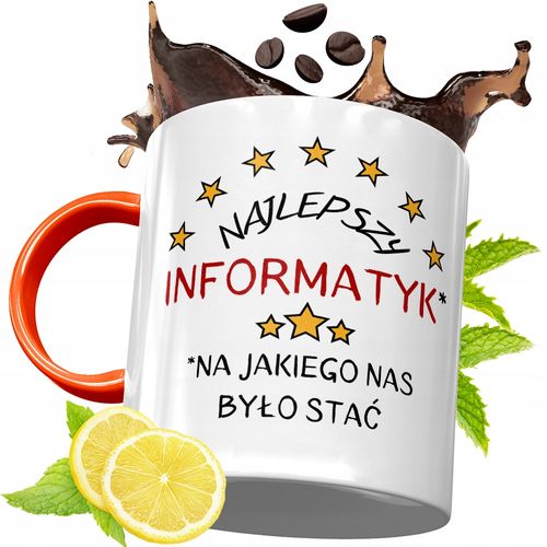Kubek Pomarańczowy Dla Informatyka Programisty Z Nadrukiem Ze Zdjęciem na Arena.pl