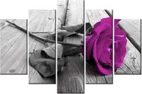 100CM 150CM OBRAZ 5 ELEM WYRAZISTA RÓŻA ŚCIENNY