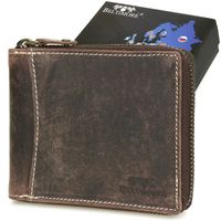Portfel skórzany zasuwany duży poziomy RFiD nubuk brąz Beltimore H01