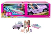 Barbie 2 lalki+jeep+motorowka GXD66