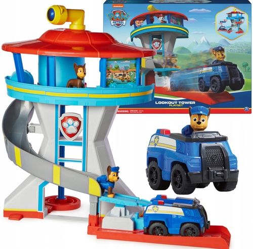 PSI PATROL DUŻA BAZA ZE ZJEŻDŻALNIĄ + CHASE FIGURKA I POJAZD RADIOWÓZ na Arena.pl