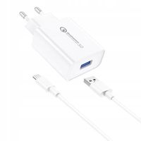 2 x Ładowarka Foneng EU13 18W + Kabel Micro USB 3A Szybkie Ładowanie Biała