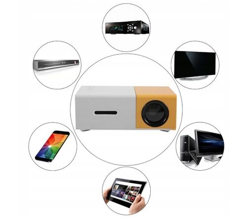 PRZENOŚNY MINI RZUTNIK PROJEKTOR LED FULL HD LAPTOPA TABLETA ZESTAW + PILOT na Arena.pl