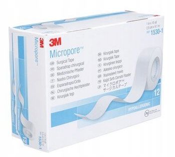 PLASTER PRZYLEPIEC MICROPORE 3M 2,5x9,1 BIAŁY x12 zdjęcie 1