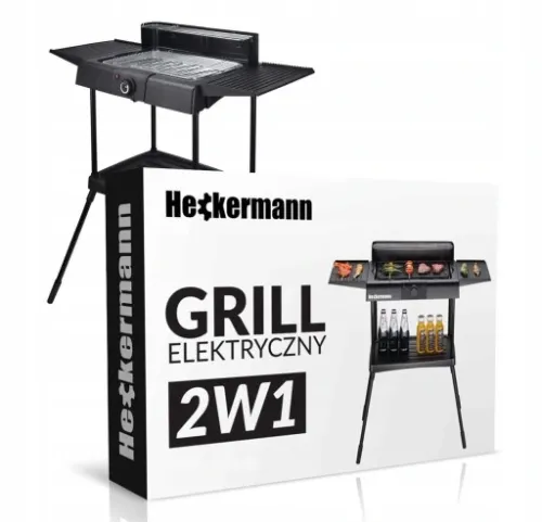 DUŻY GRILL ELEKTRYCZNY OGRODOWY STOJĄCY 2000W 2w1 na Arena.pl