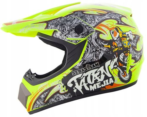KASK CROSSOWY GOGLE I RĘKAWICE NA CROSS QUAD ENDURO ATV BMX PITIBIKE XS na Arena.pl