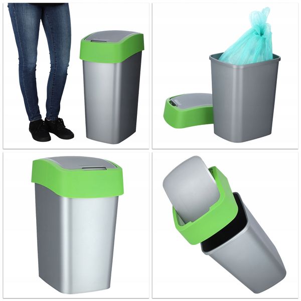 Curver Kosz Na Śmieci Pojemnik Biuro 50L Zielony zdjęcie 4