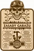 TABLICA ZASADY GARAŻU drewniana zabawny prezent Z GRAWEREM twoim imieniem