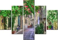 70 100CM OBRAZ 5 ELEM GRECKA ULICZKA DRUK PŁÓTNO