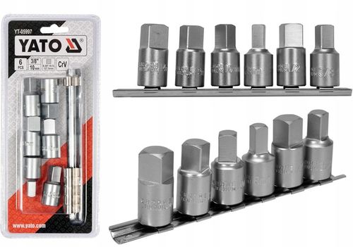 YATO KLUCZE WPUSTOWE KWADRATOWE DO KORKÓW OLEJU 8-14mm 3/8'' 1/2" 6 SZTUK na Arena.pl