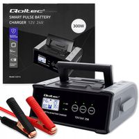 Prostownik 25A 12V/24V ładowarka z funkcją naprawy i LCD do AGM GEL Qoltec