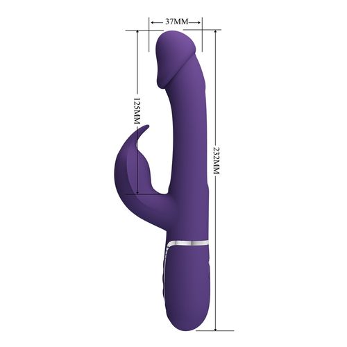 Ciemny Fiolet - Wibrator Z Języczkiem Pretty Love - Kampas Dark Purple na Arena.pl