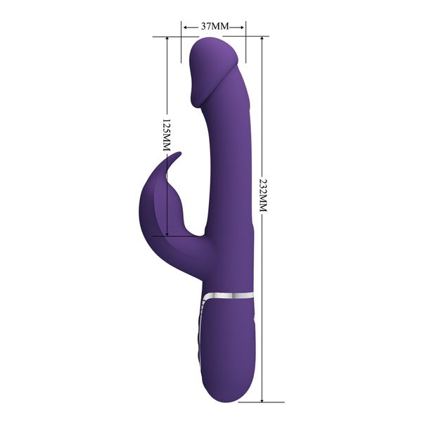 Ciemny Fiolet - Wibrator Z Języczkiem Pretty Love - Kampas Dark Purple zdjęcie 9