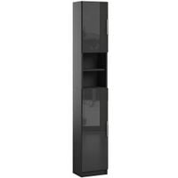 Słupek Łazienkowy Szafka Do Łazienki Lewa Prawa 190 CM Melody Czarny Połysk