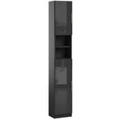 Słupek Łazienkowy Szafka Do Łazienki Lewa Prawa 190 CM Melody Czarny Połysk